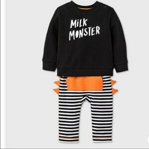 NWT Cat & Jack "Milk Monster" Two Piece Outfit Newborn Halloween New